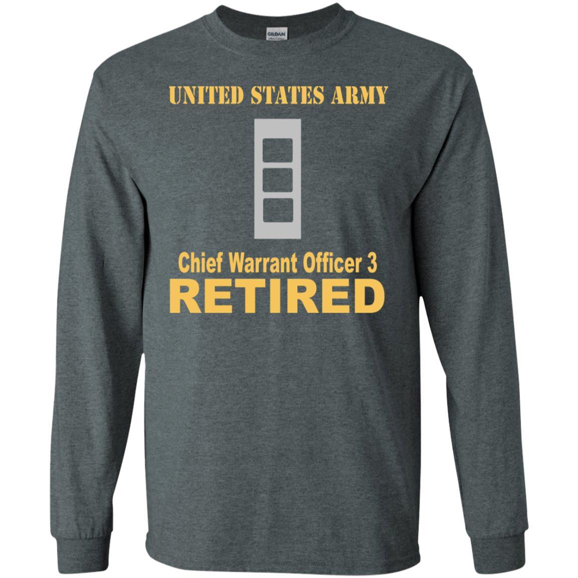 US Army W-3 Chief Warrant Officer 3 W3 CW3 Warrant Officer Retired Men T Shirt On Front-TShirt-Army-Veterans Nation
