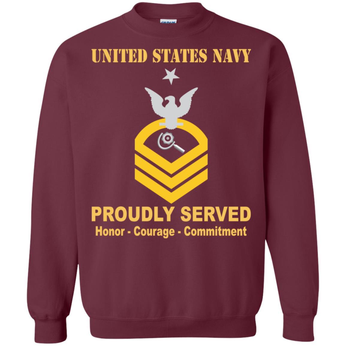 U.S Navy Machinery repairman Navy MR E-8 Rating Badges Proudly Served T-Shirt For Men On Front-TShirt-Navy-Veterans Nation