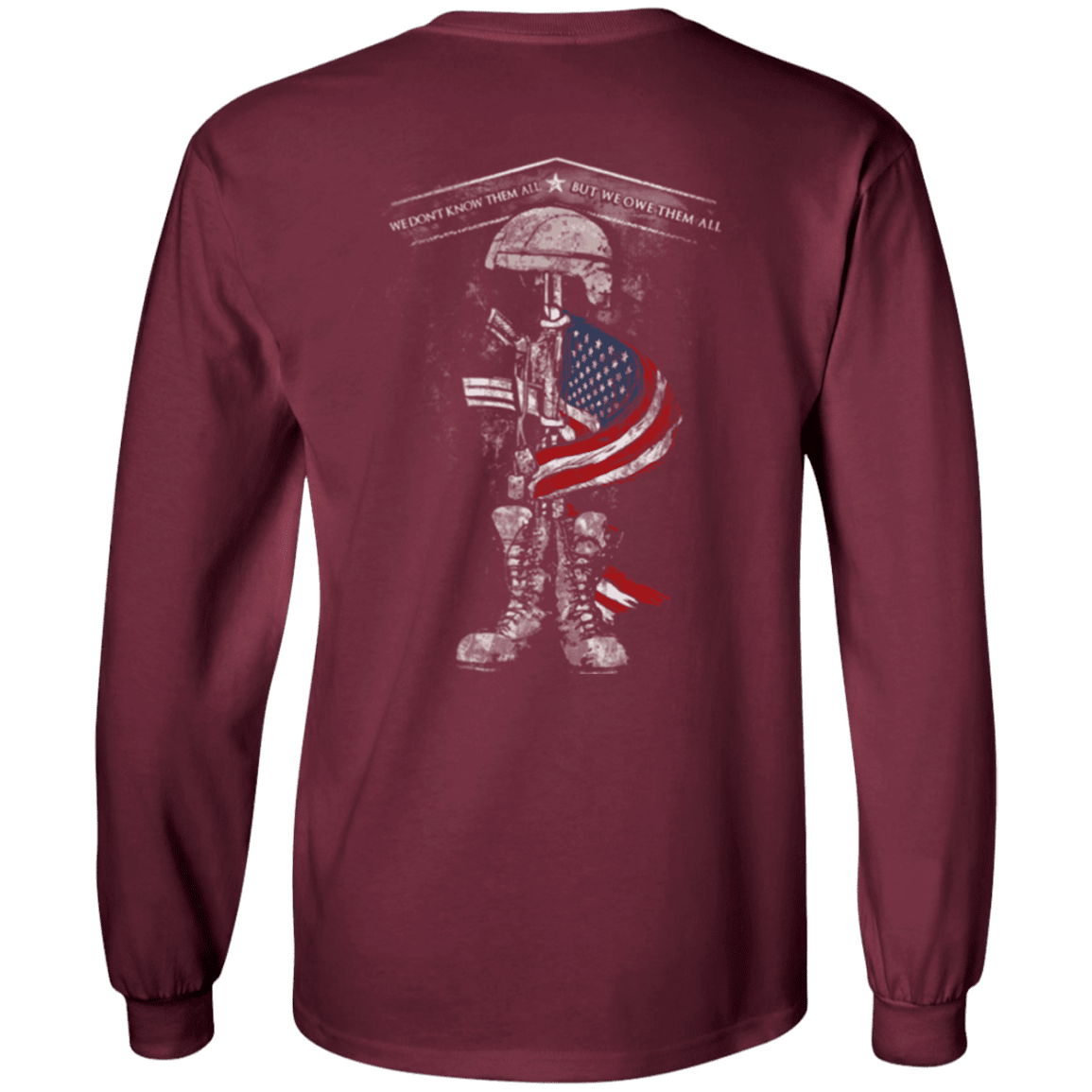 Military T-Shirt "Veteran - We Don't Know Them All But We Owe Them All"-TShirt-General-Veterans Nation