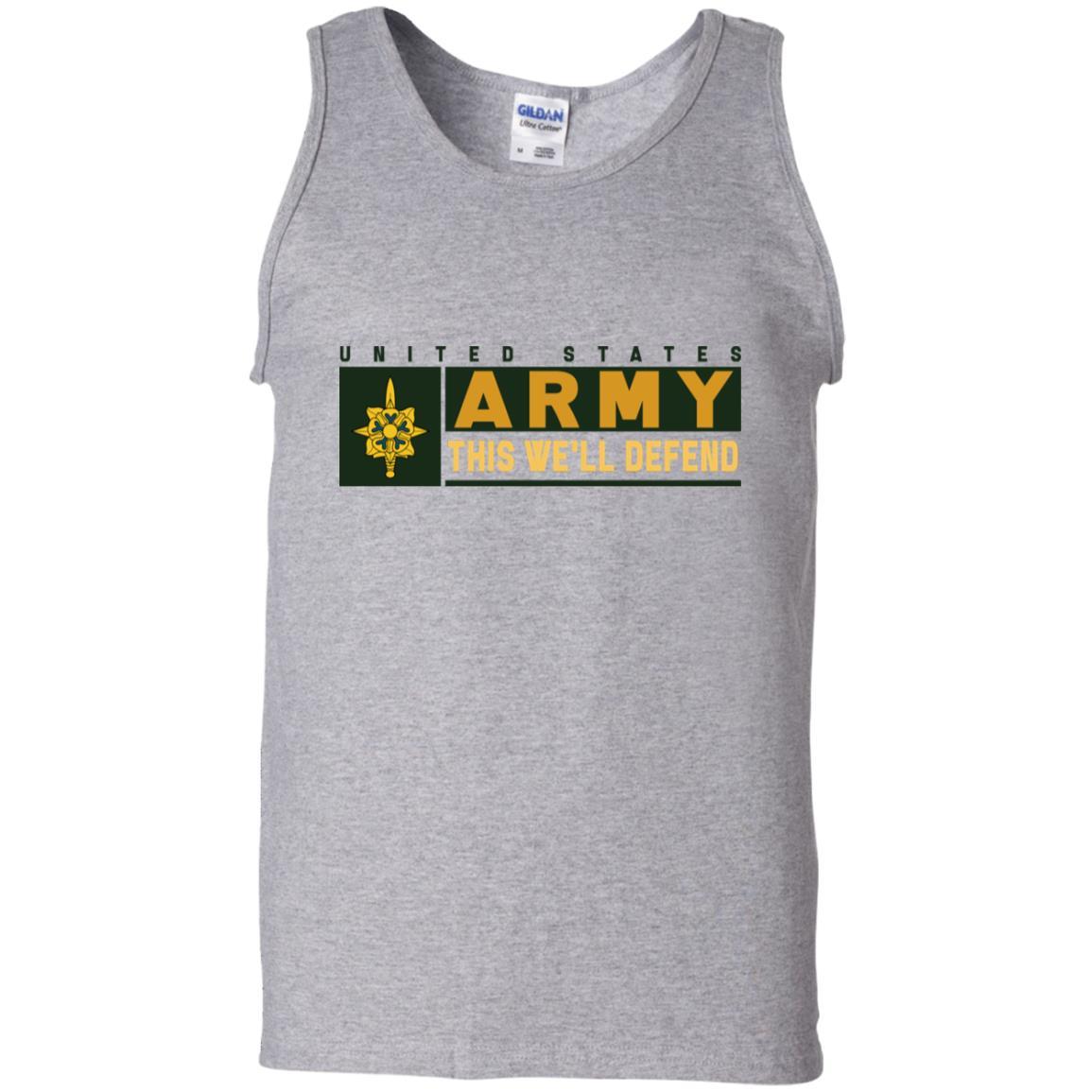 US Army Military Intelligence Branch- This We'll Defend T-Shirt On Front For Men-TShirt-Army-Veterans Nation