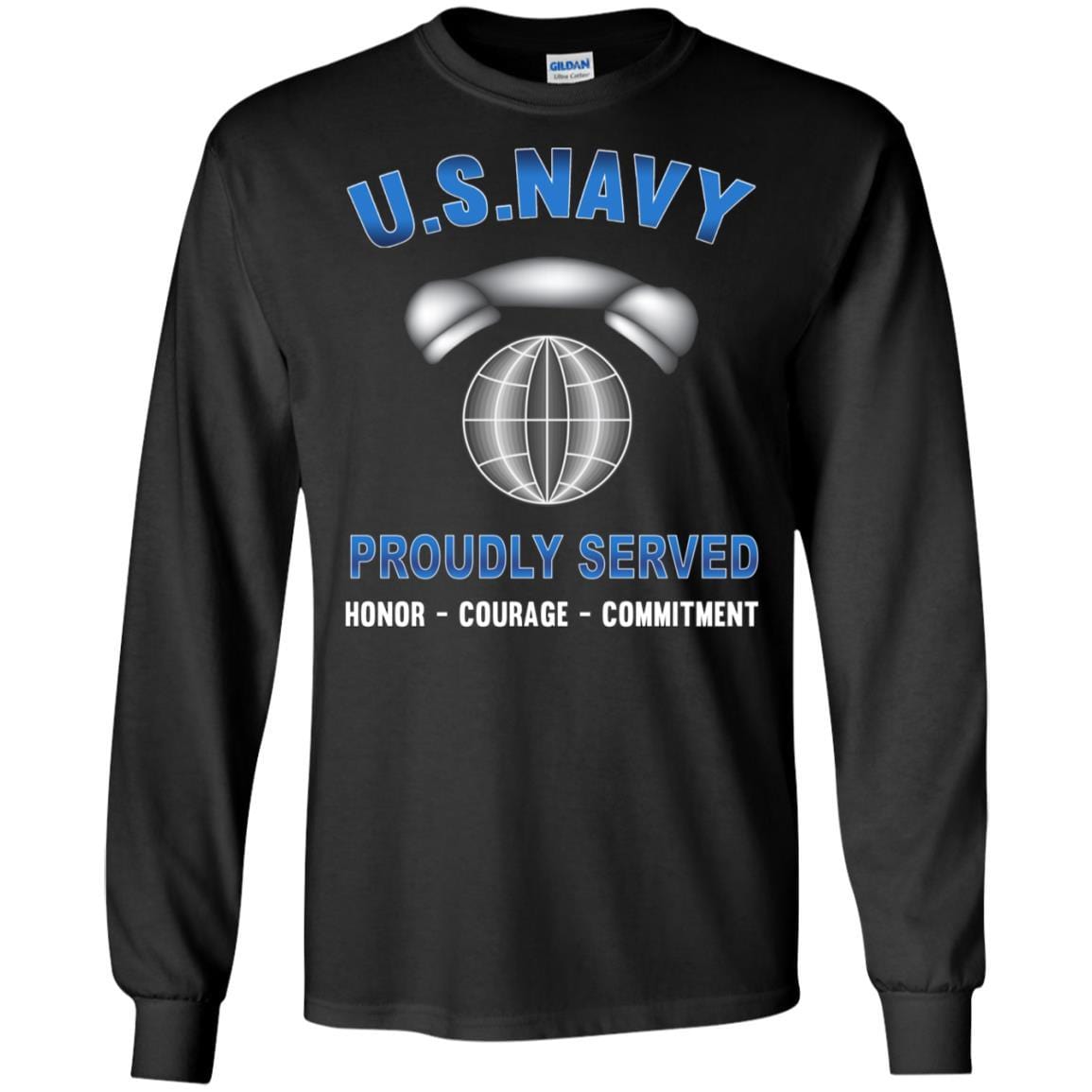 Navy Interior Communications Electrician Navy IC - Proudly Served T-Shirt For Men On Front-TShirt-Navy-Veterans Nation