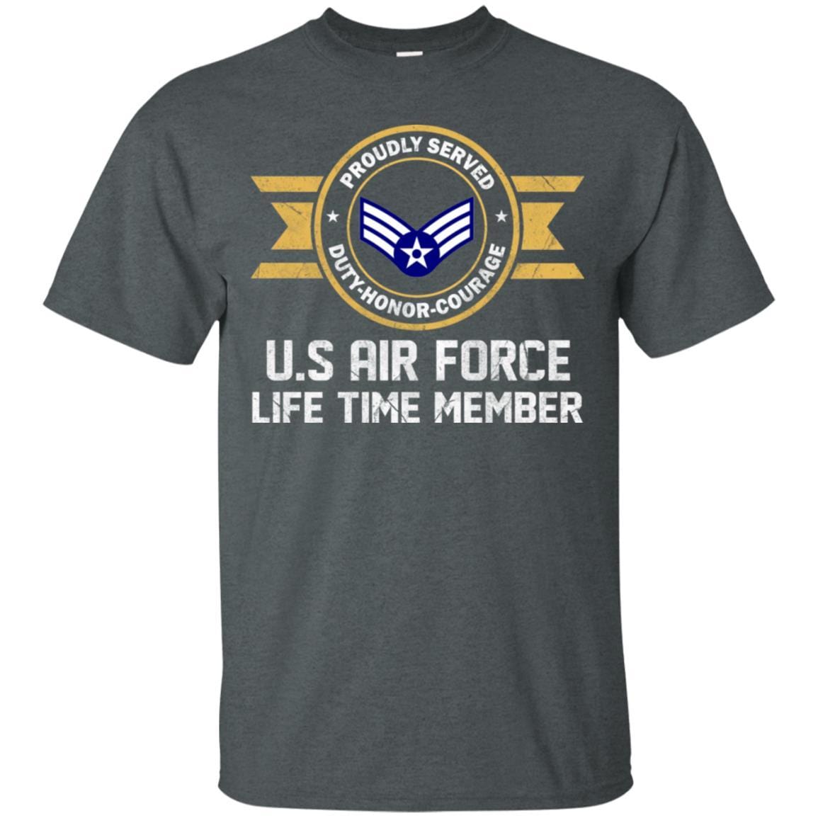 Life time member-US Air Force E-4 Senior Airman SrA E4 Enlisted Airman Ranks AF Rank Men T Shirt On Front-TShirt-USAF-Veterans Nation
