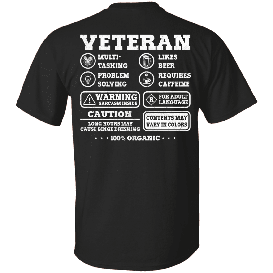 Military T-Shirt "Veteran Multitasking Sarcasm" Men Back-TShirt-General-Veterans Nation