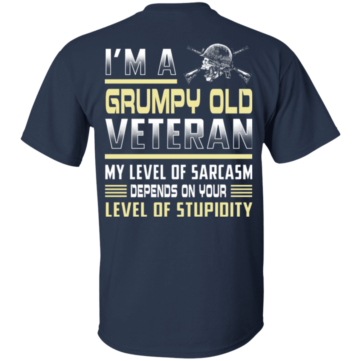 Military T-Shirt "I'm A Grumpy Old Veteran" - Men Back-TShirt-General-Veterans Nation