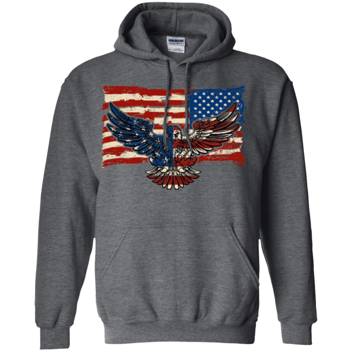 Military T-Shirt "Independence 4 of July Veteran Eagle Flag" Front-TShirt-General-Veterans Nation