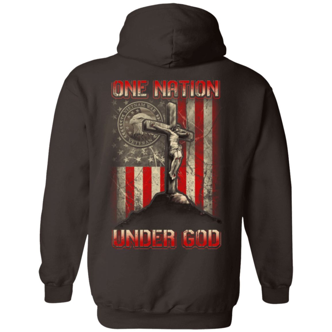 Military T-Shirt "One Nation Under God VietNam Veteran"-TShirt-General-Veterans Nation