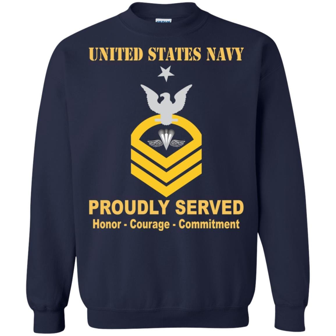 Navy Aircrew Survival Equipmentman Navy PR E-8 Rating Badges Proudly Served T-Shirt For Men On Front-TShirt-Navy-Veterans Nation