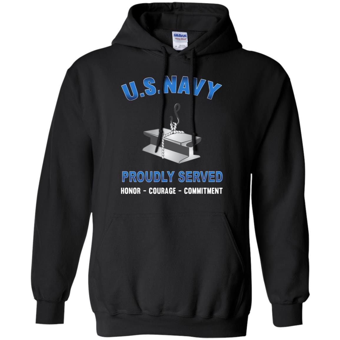 Navy Steelworker Navy SW - Proudly Served T-Shirt For Men On Front-TShirt-Navy-Veterans Nation