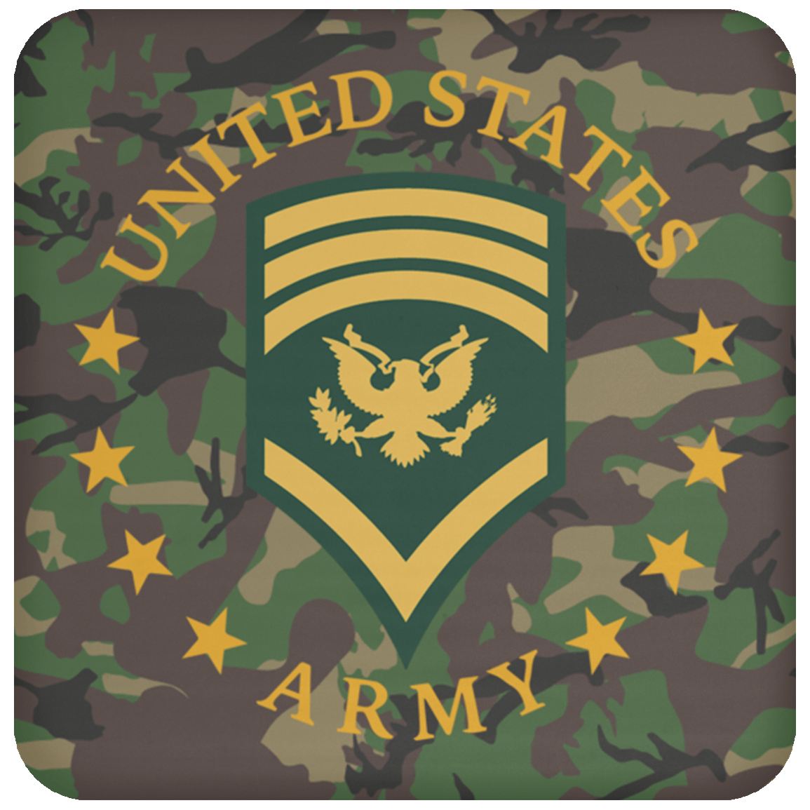 US Army E-8 SPC E8 Specialist Coaster-Coaster-Army-Ranks-Veterans Nation