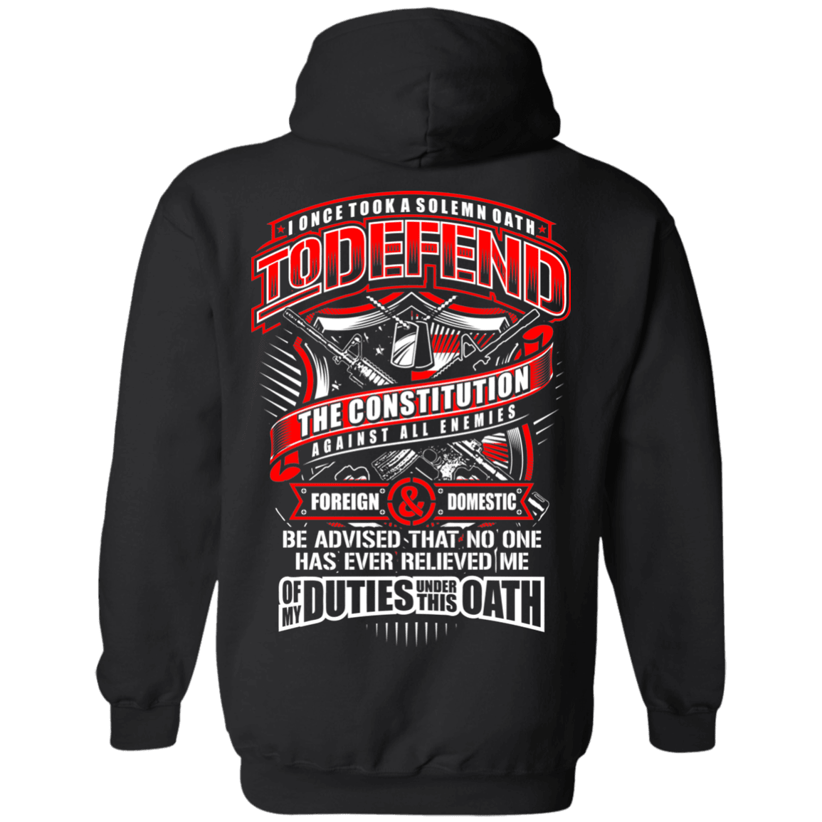 Military T-Shirt "My Oath To Defend The Constitution Veteran" Men Back-TShirt-General-Veterans Nation