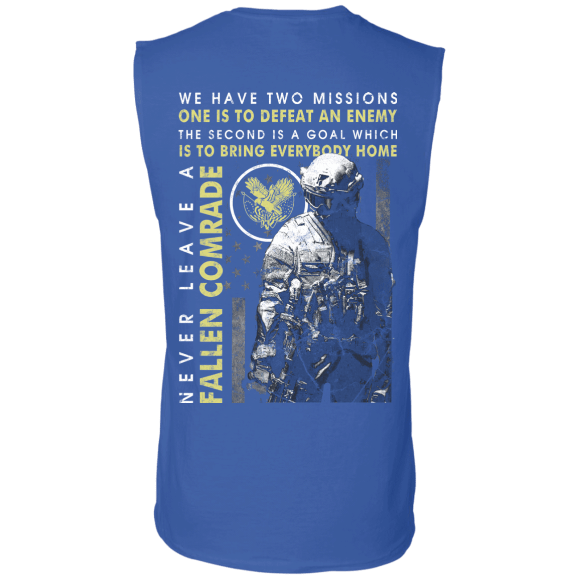 Military T-Shirt "Never Leave A Fallen Comrade Veteran" Men Back-TShirt-General-Veterans Nation