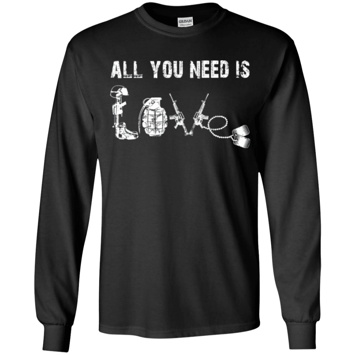 Military T-Shirt "All You Need is Love Veteran"-TShirt-General-Veterans Nation