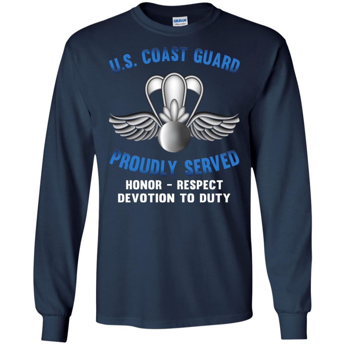 US Coast Guard Aviation Survival Technician AST Proudly Served T-Shirt For Men On Front-TShirt-USCG-Veterans Nation