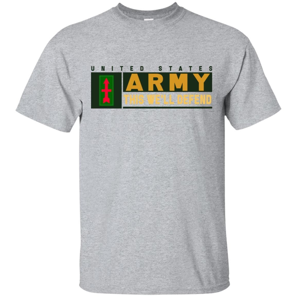 US Army 32ND INFANTRY BRIGADE COMBAT TEAM CSIB- This We'll Defend T-Shirt On Front For Men-TShirt-Army-Veterans Nation