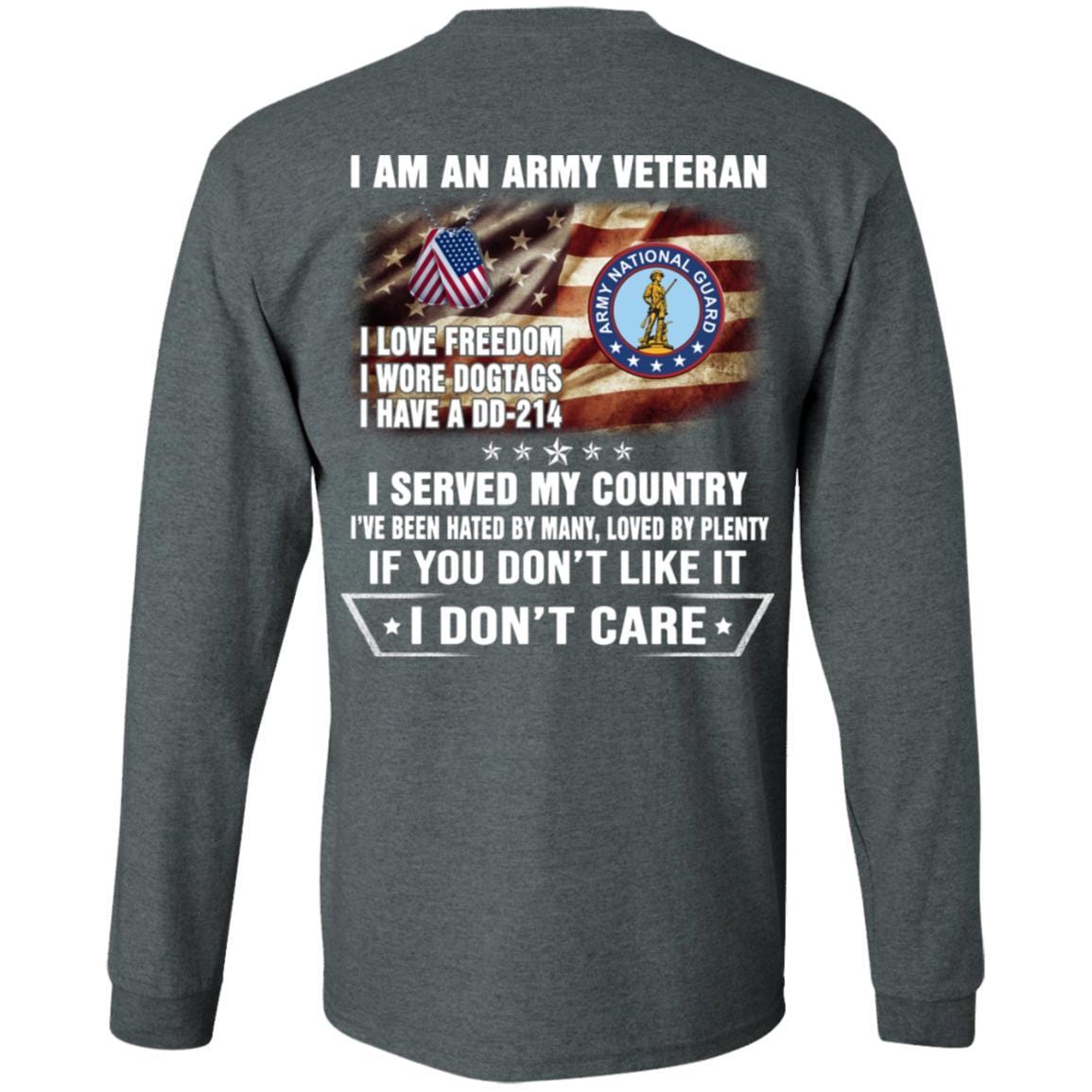 T-Shirt "I Am An Army National Guard Veteran" On Back-TShirt-Army-Veterans Nation