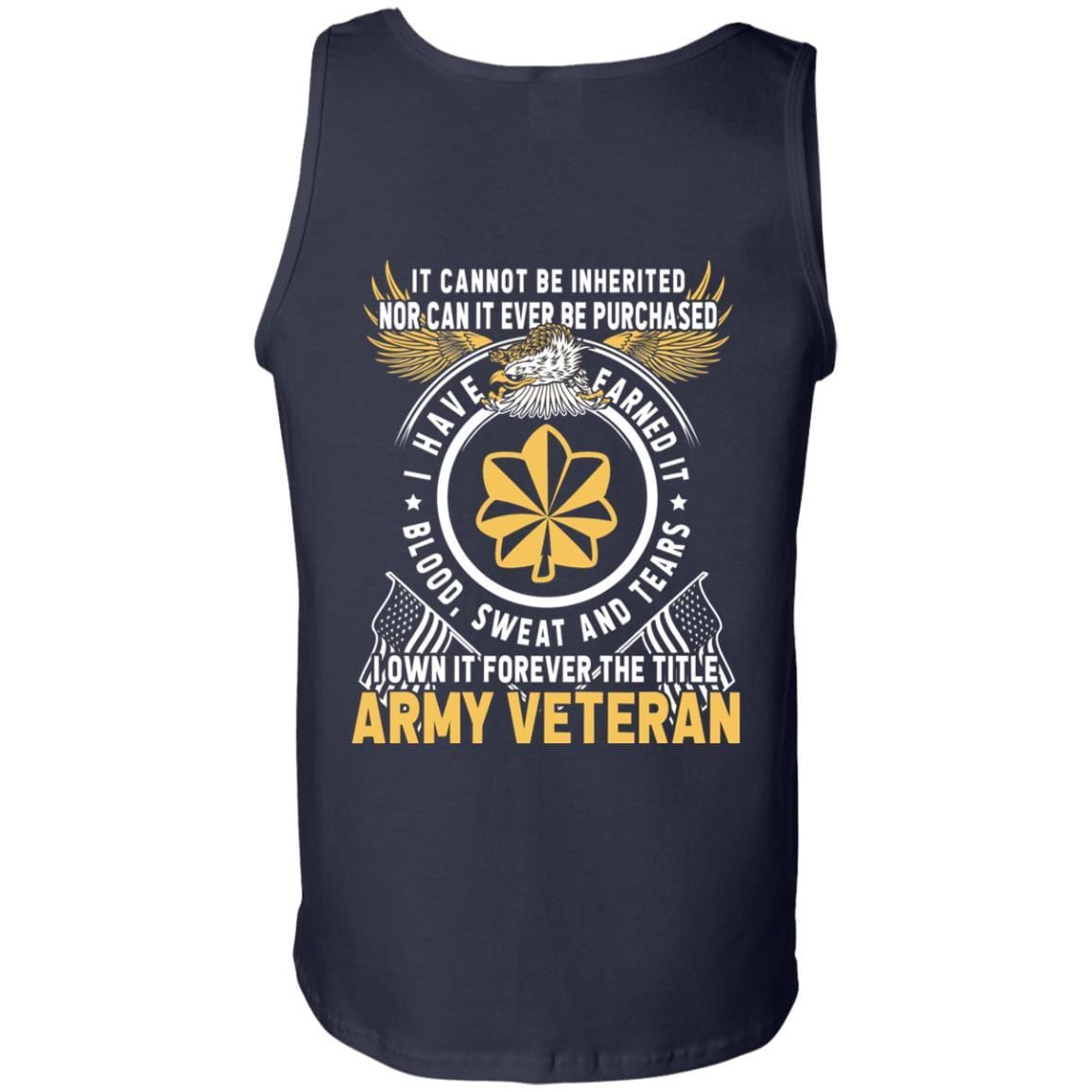 US Army O-4 Major O4 MAJ Field Officer Ranks T-Shirt For Men On Back-TShirt-Army-Veterans Nation