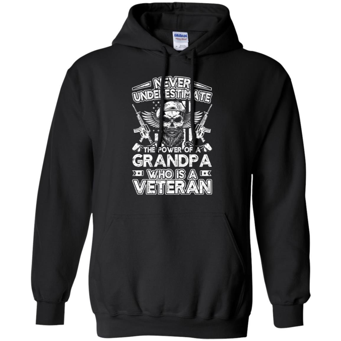 Military T-Shirt "Never Underestimate The Power Of A Grandpa Who Is A Veteran On" Front-TShirt-General-Veterans Nation