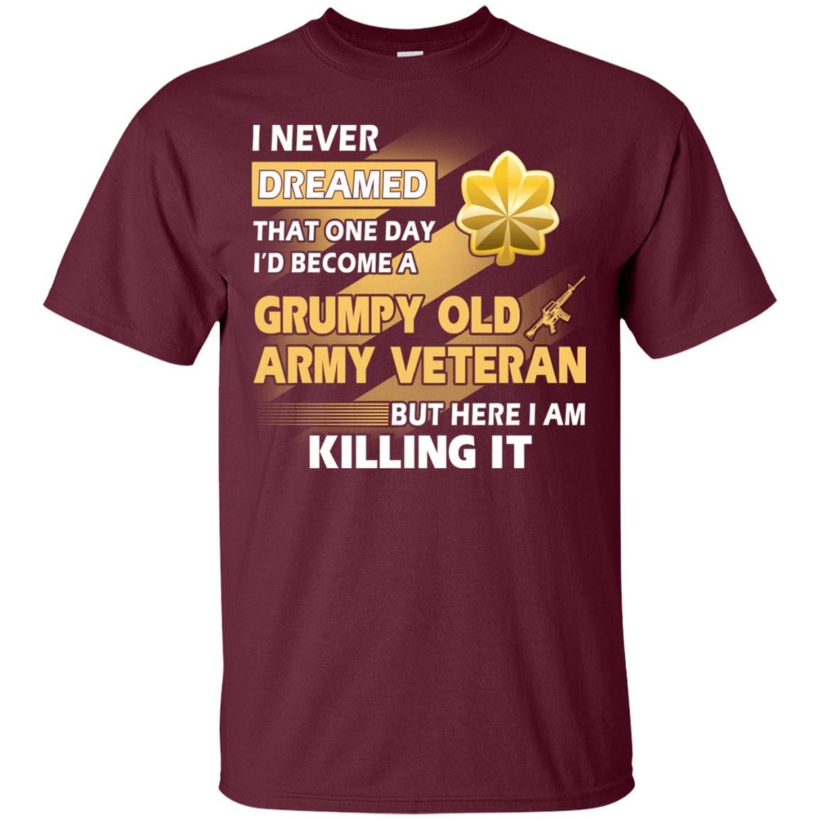 US Army T-Shirt "Grumpy Old Veteran" O-4 Major(MAJ) On Front-TShirt-Army-Veterans Nation