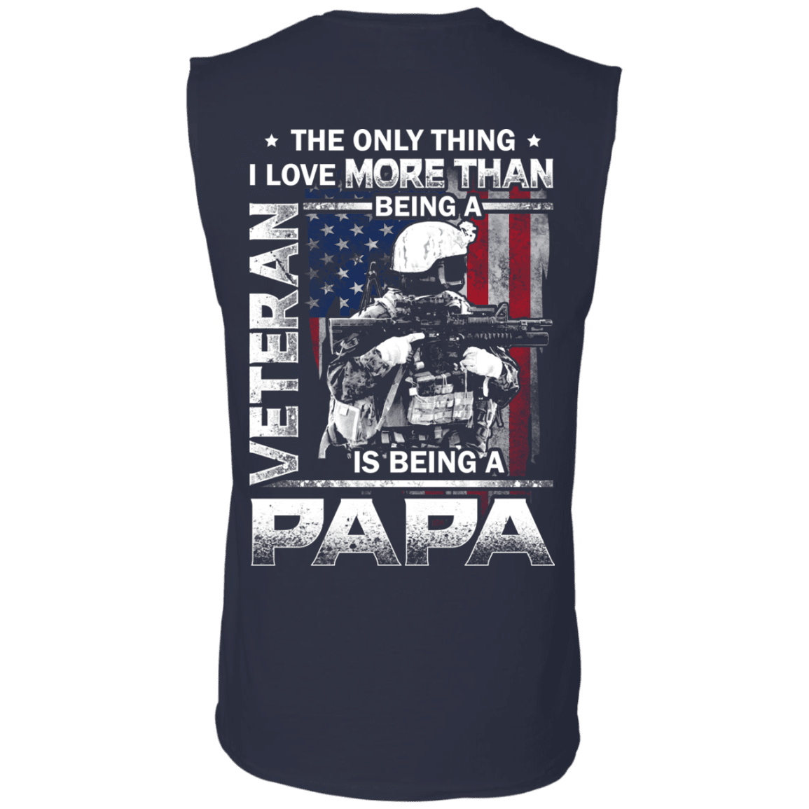 Military T-Shirt "I love Being A Papa Veteran" Men Back-TShirt-General-Veterans Nation
