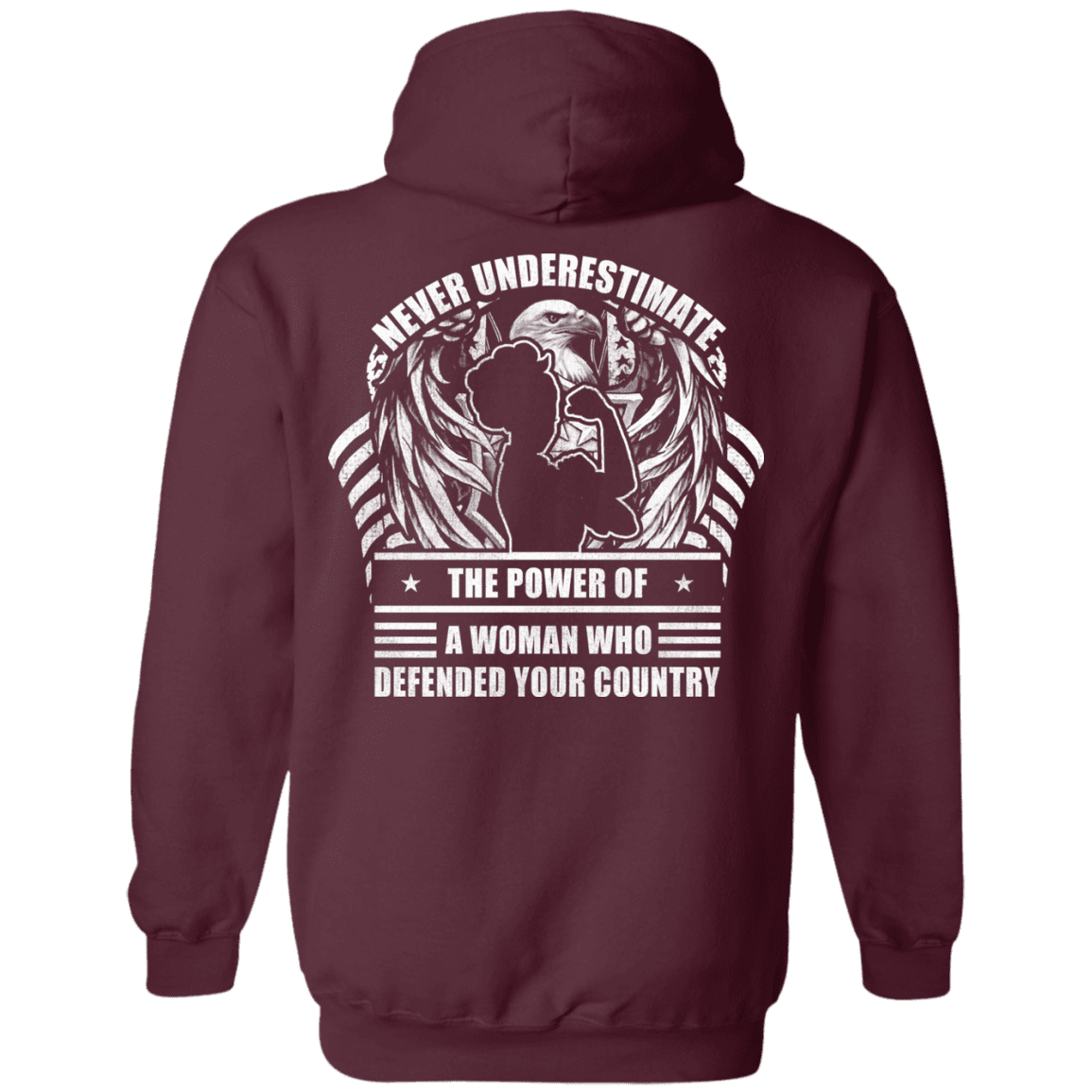 Military T-Shirt "Never Underestimate A Woman Who Defended Your Country Women Back"-TShirt-General-Veterans Nation