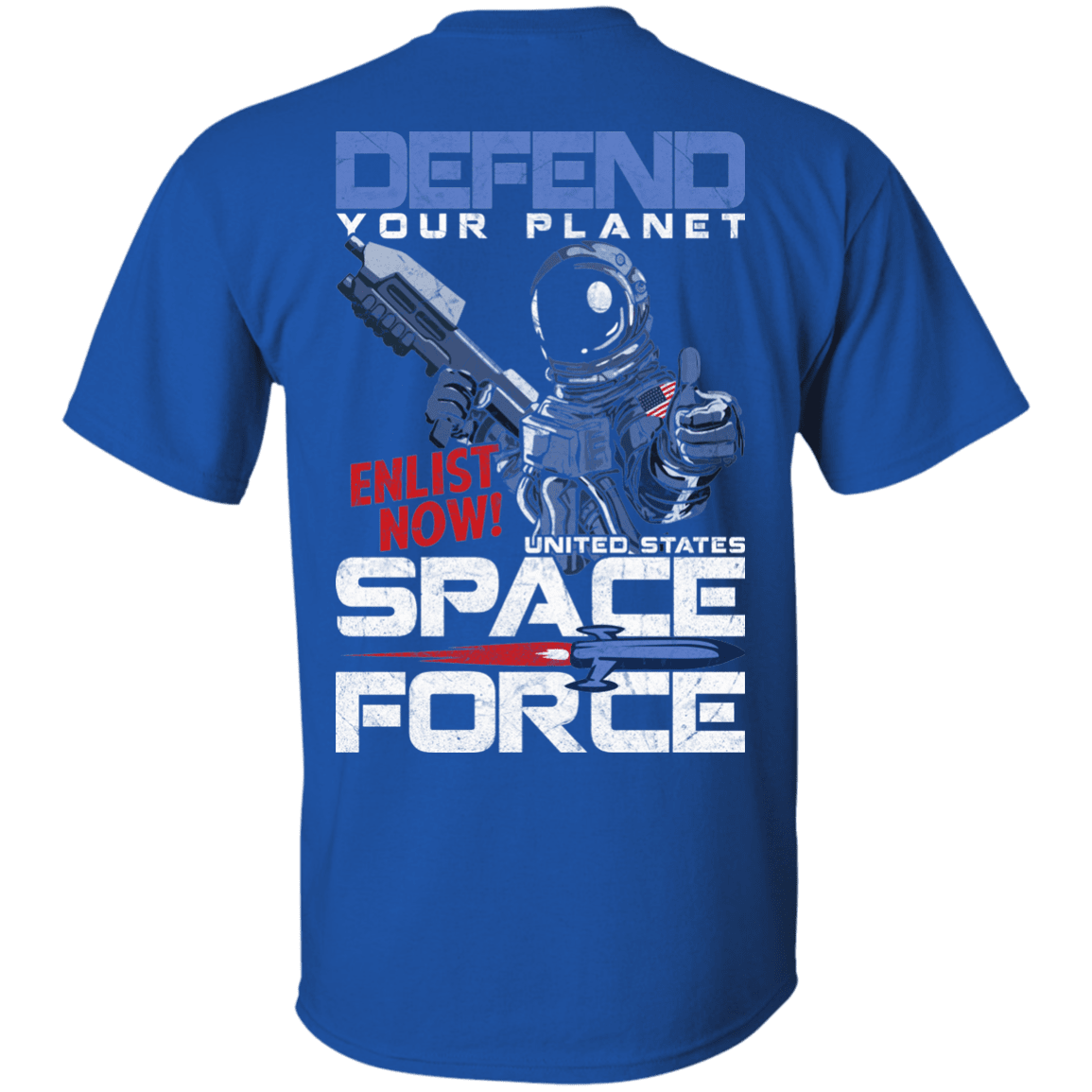 Military T-Shirt "Defend Your Planet Space Force" Men Back-TShirt-General-Veterans Nation