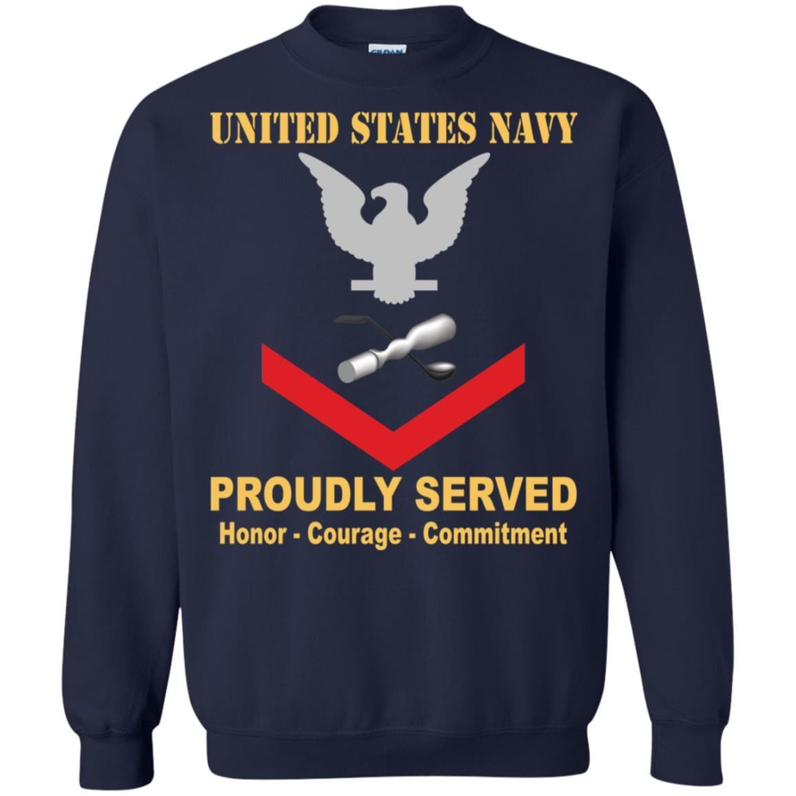 Navy Molder Navy ML E-4 Rating Badges Proudly Served T-Shirt For Men On Front-TShirt-Navy-Veterans Nation