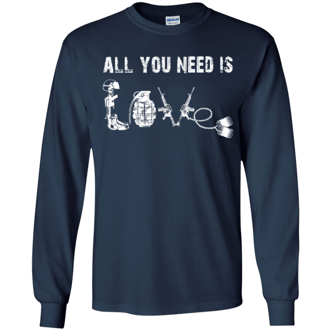 Military T-Shirt "All You Need is Love Veteran"-TShirt-General-Veterans Nation