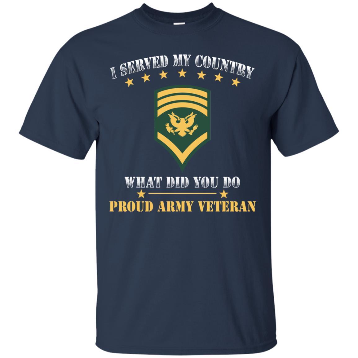 US Army E-8 SPC E8 Specialist Ranks Men Front T Shirt - Proud US Army Veteran-TShirt-Army-Veterans Nation