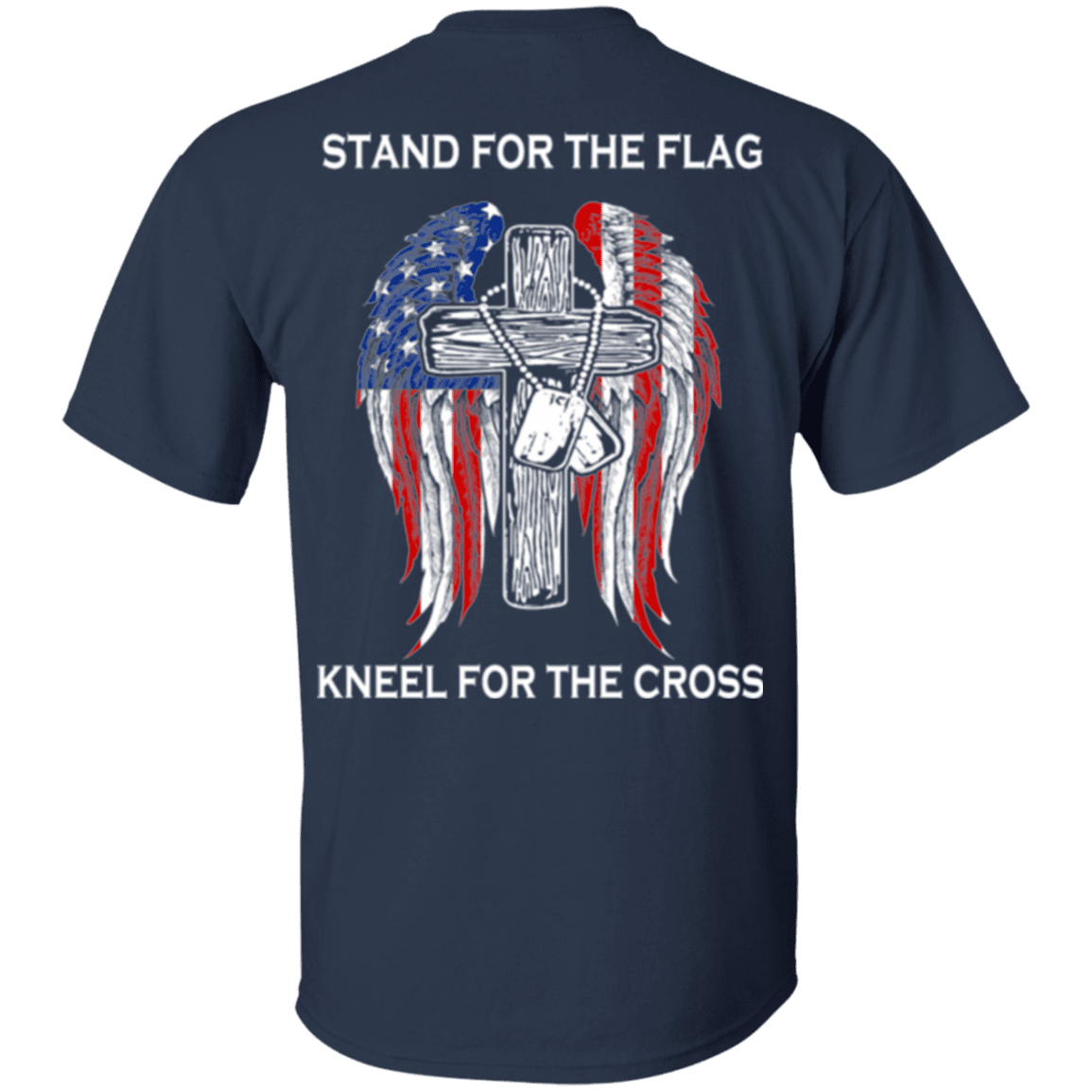 Military T-Shirt "Veteran - Stand For The Flag Kneel For The Cross"-TShirt-General-Veterans Nation