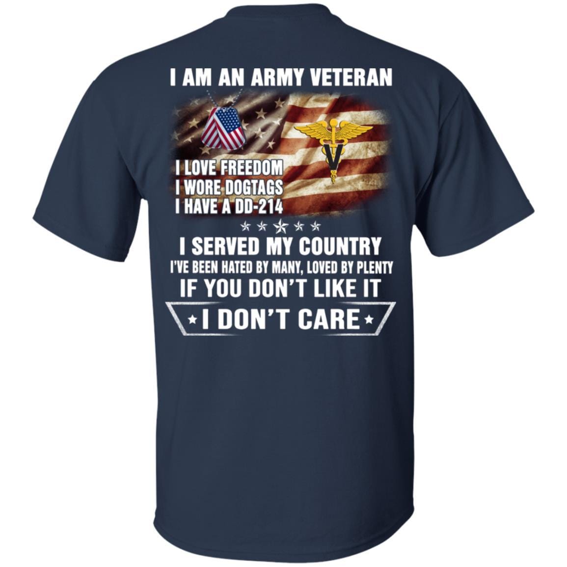T-Shirt "I Am An Army Veterinary Corps Veteran" On Back-TShirt-Army-Veterans Nation