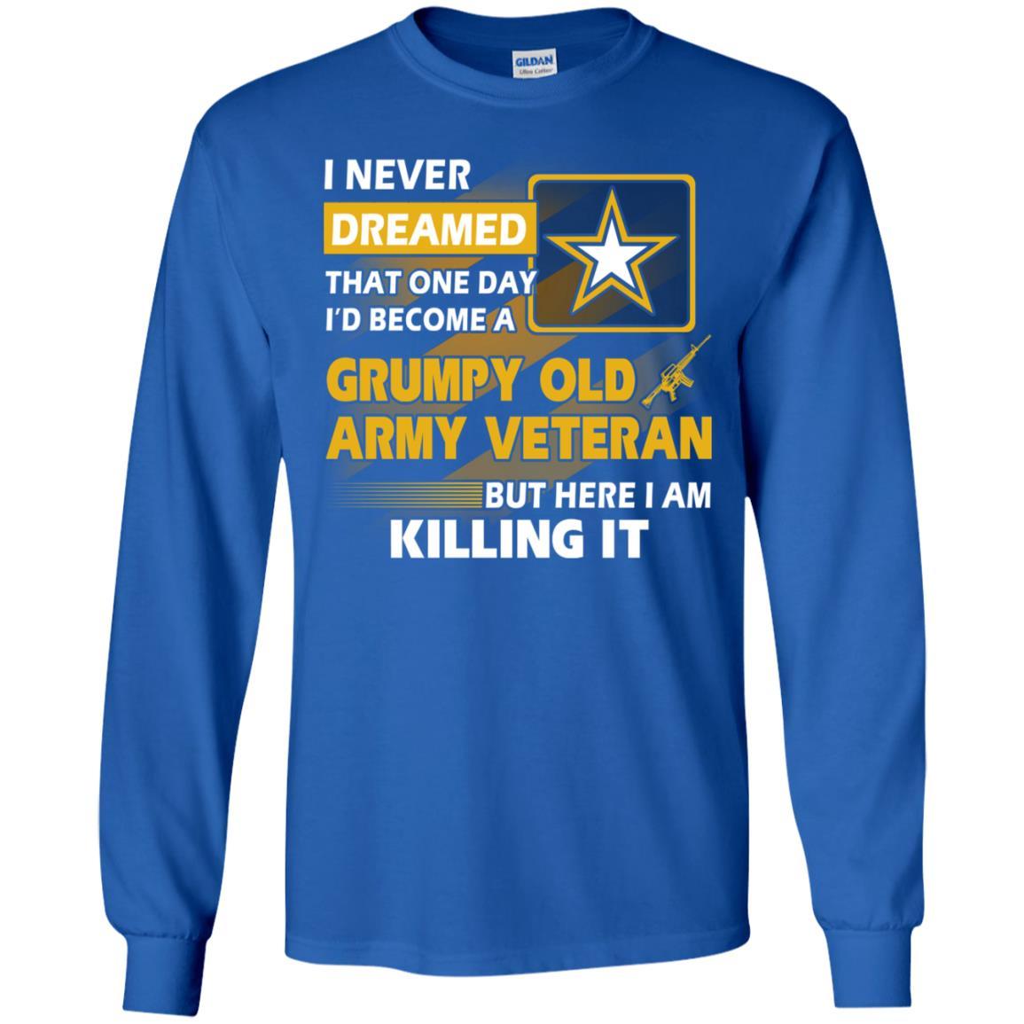 US Army T-Shirt "Grumpy Old Veteran" On Front-TShirt-Army-Veterans Nation