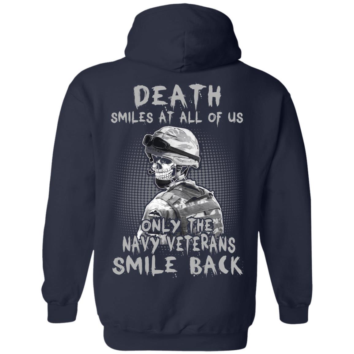 Death Smiles At All Of Us - Only The Navy Veterans Smile Back Men T Shirt On Back-TShirt-Navy-Veterans Nation