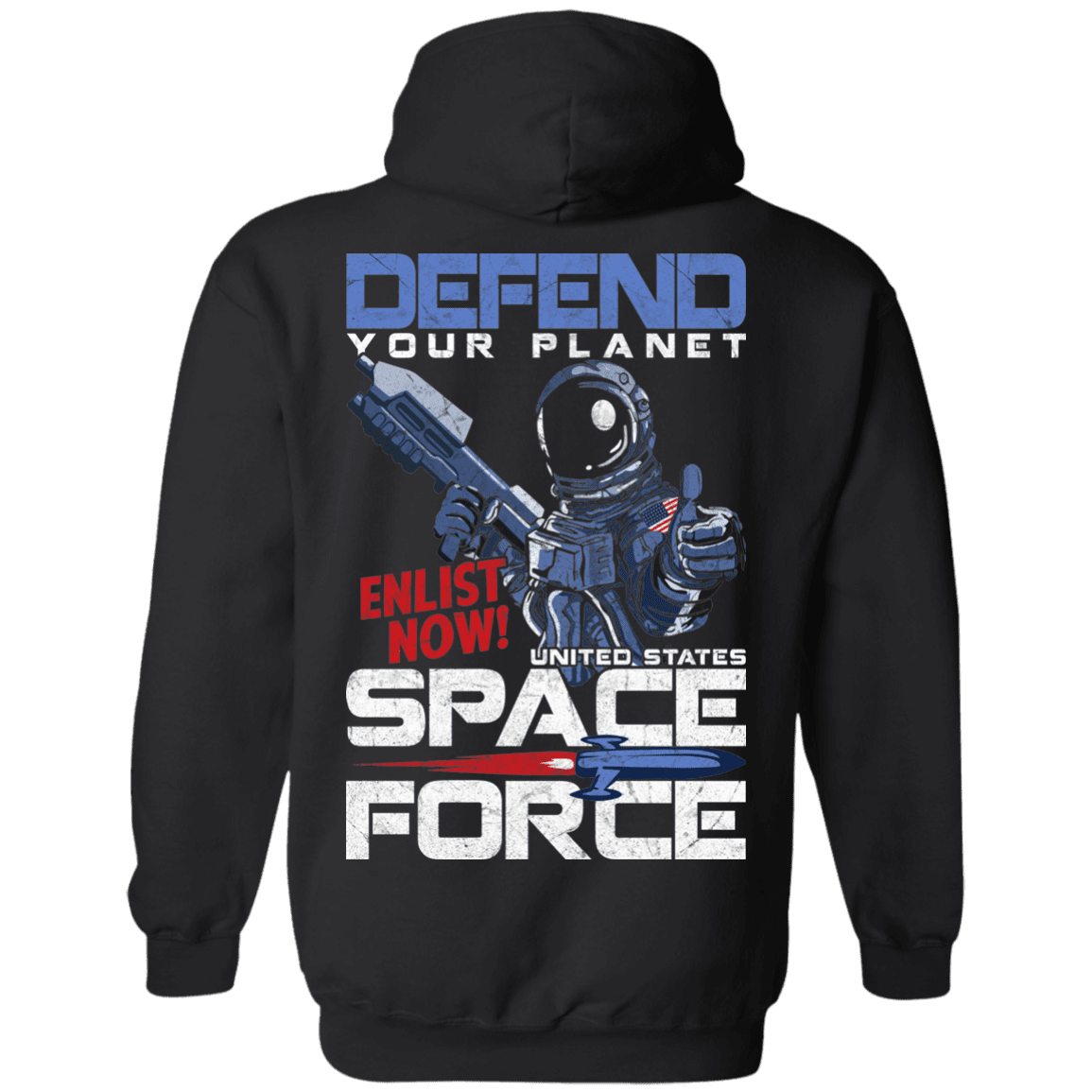 Military T-Shirt "Defend Your Planet Space Force" Men Back-TShirt-General-Veterans Nation