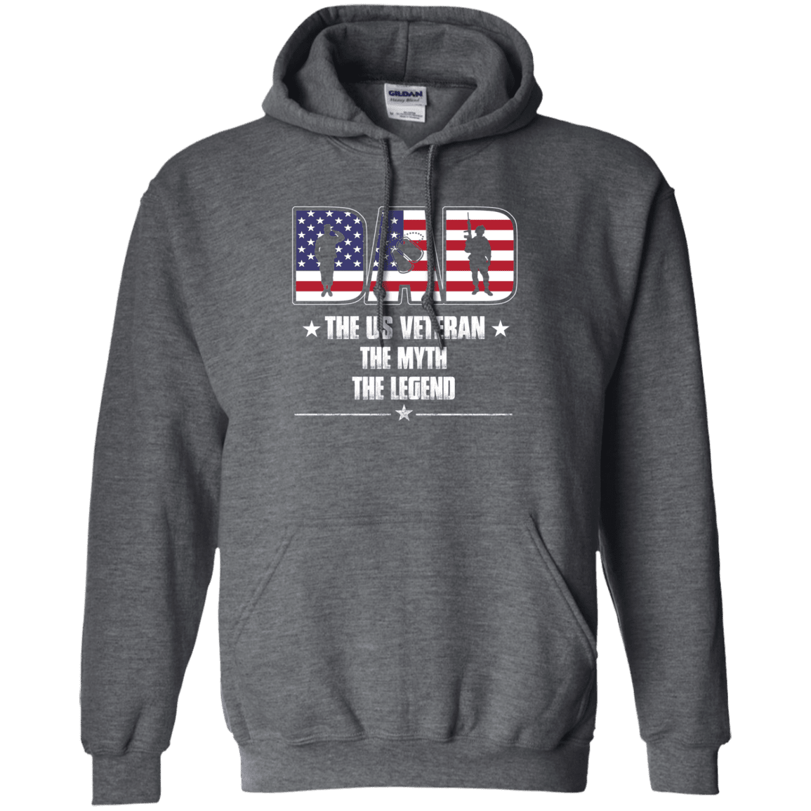 Military T-Shirt "The US Veteran Legend Dad" Front-TShirt-General-Veterans Nation