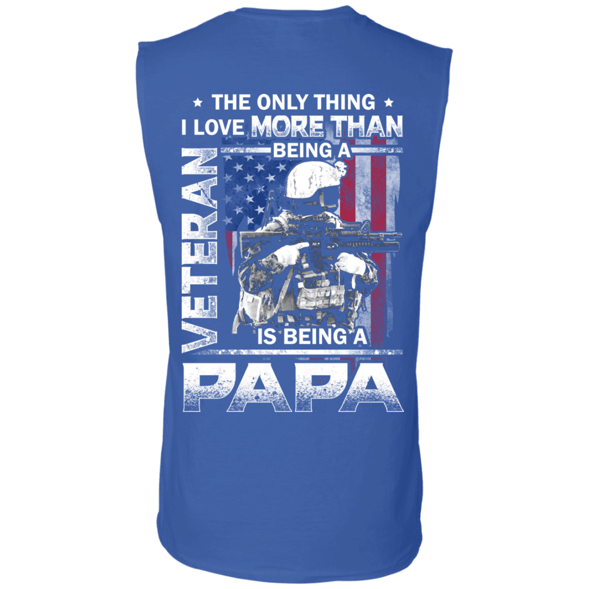 Military T-Shirt "I love Being A Papa Veteran" Men Back-TShirt-General-Veterans Nation