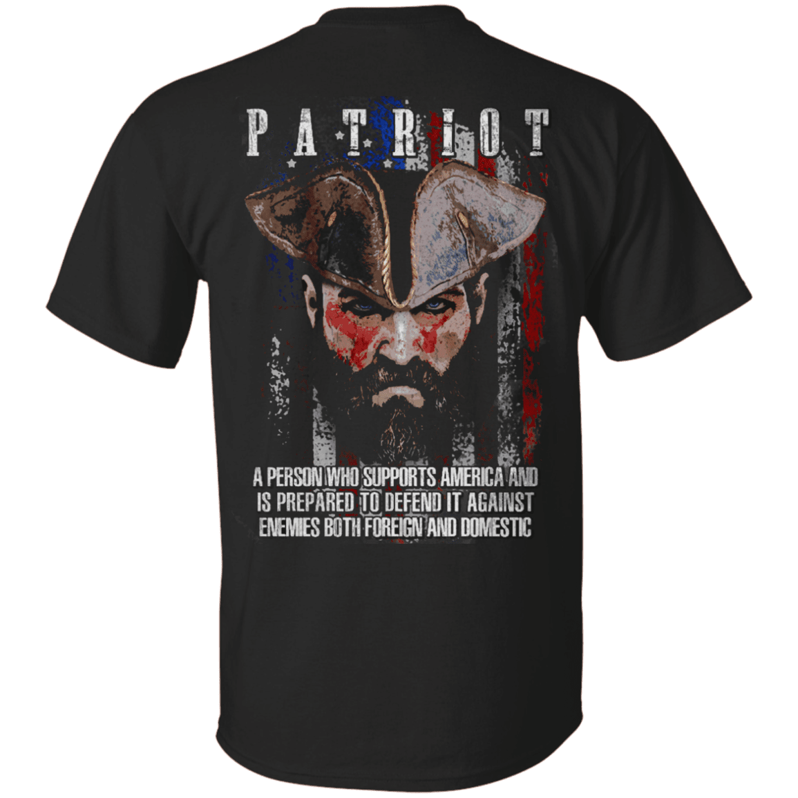 Military T-Shirt "Independent Day - Patriot Supports America" - Men Back-TShirt-General-Veterans Nation
