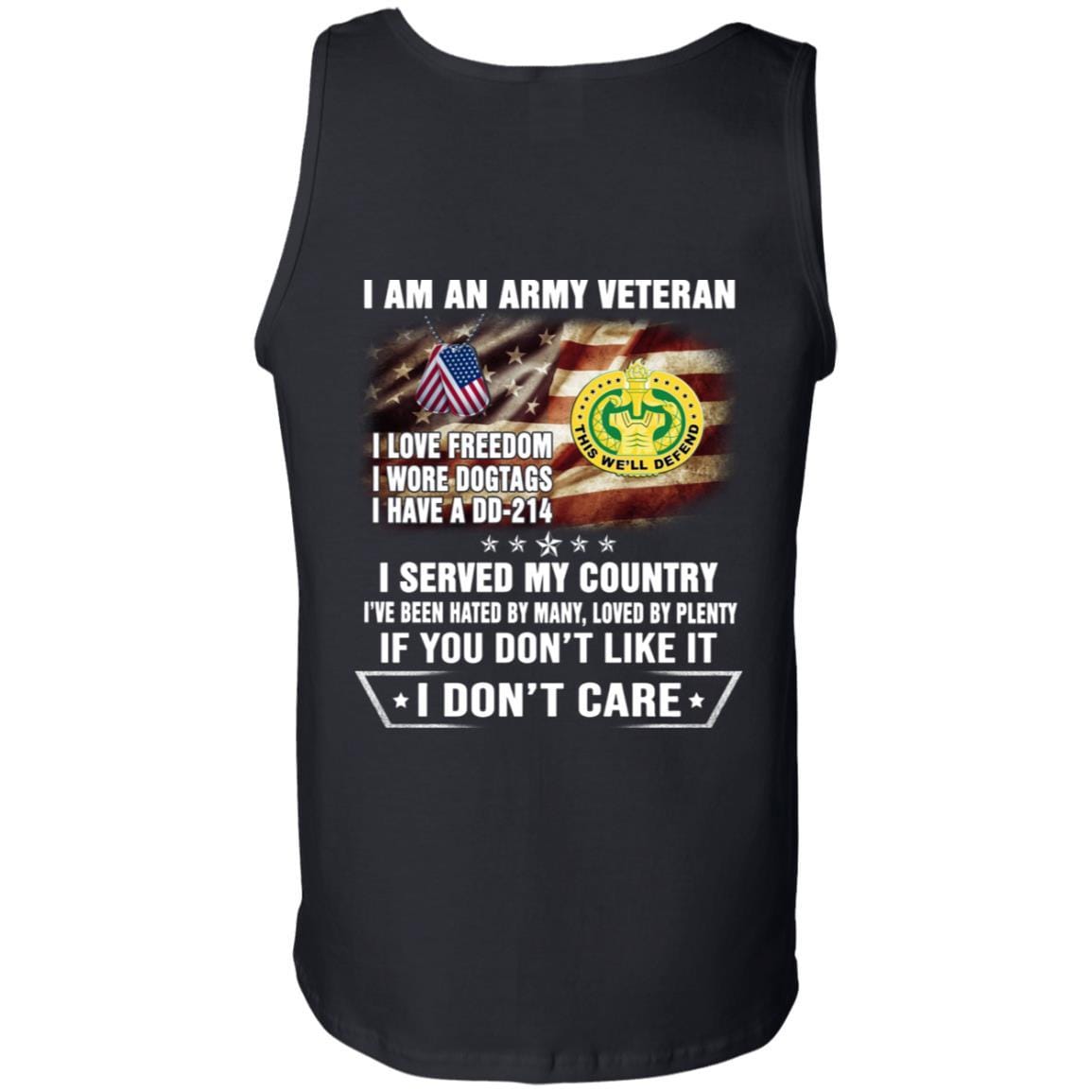 T-Shirt "I Am An Army Drill Sergeant Veteran" On Back-TShirt-Army-Veterans Nation