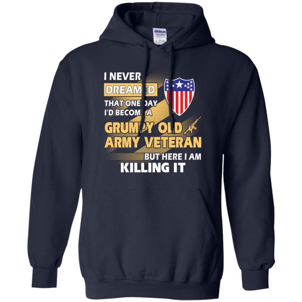 US Army T-Shirt "Adjutant General Grumpy Old Veteran" On Front-TShirt-Army-Veterans Nation