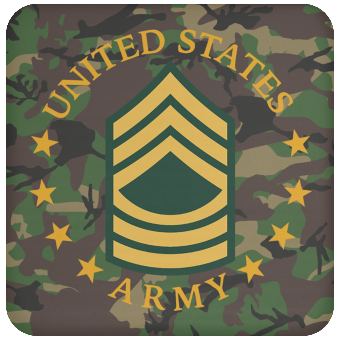 US Army E-8 Master Sergeant E8 MSG Noncommissioned Officer Coaster-Coaster-Army-Ranks-Veterans Nation