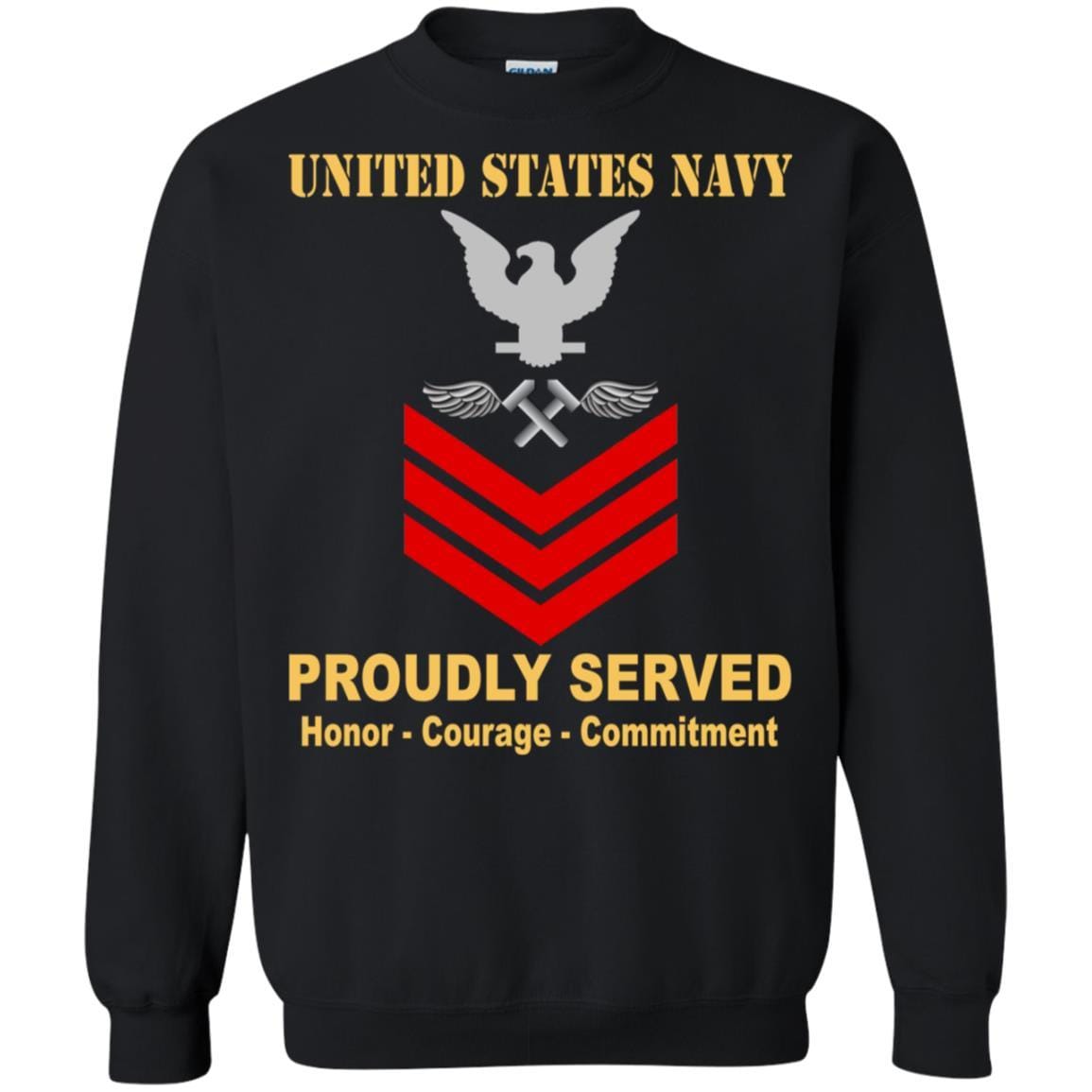 Navy Aviation Structural Mechanic Navy AM E-6 Rating Badges Proudly Served T-Shirt For Men On Front-TShirt-Navy-Veterans Nation