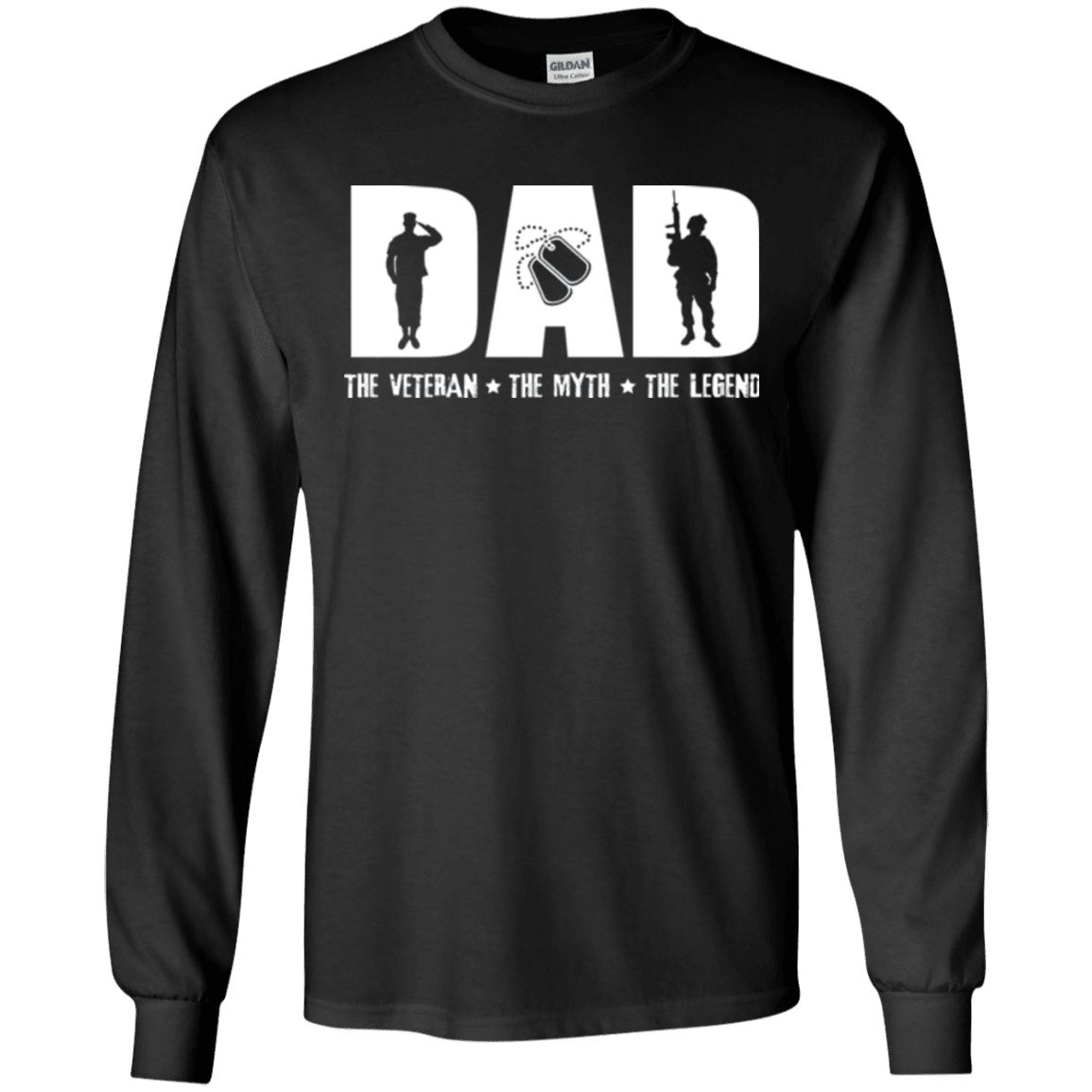 Military T-Shirt "DAD THE VETERAN - THE MYTH - THE LEGEND"-TShirt-General-Veterans Nation