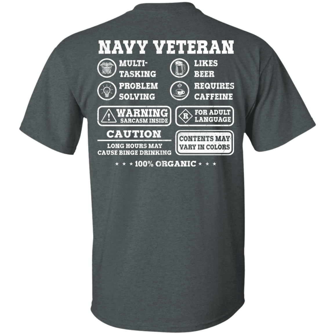 Navy Veteran Multitasking Sarcasm Men Back T Shirts-TShirt-Navy-Veterans Nation