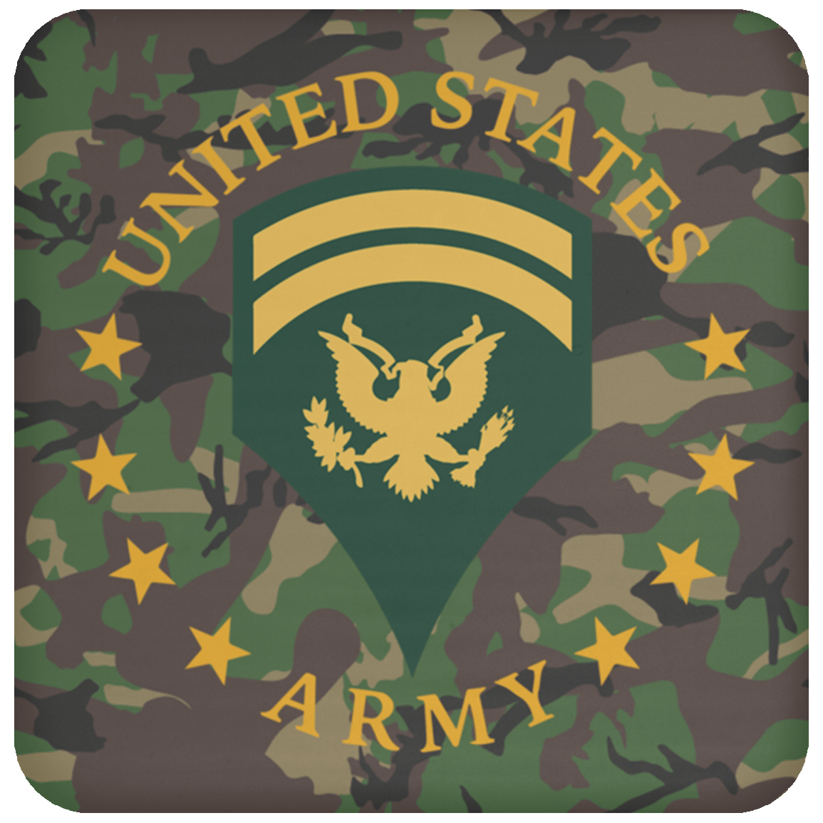 US Army E-6 SPC E6 Specialist Coaster-Coaster-Army-Ranks-Veterans Nation