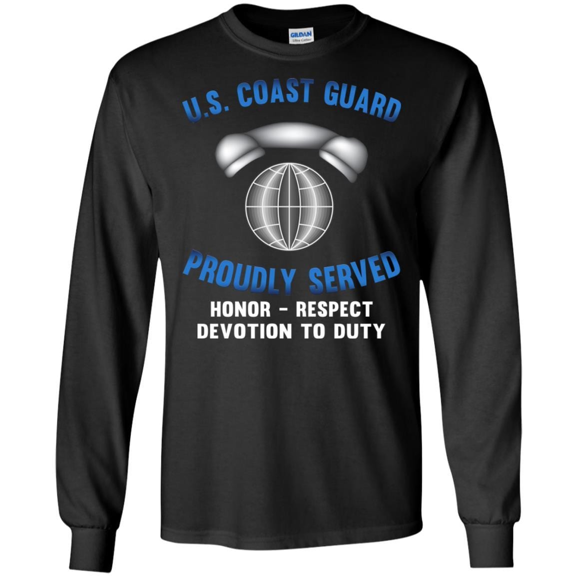 US Coast Guard Information Systems Technician IT Logo Proudly Served T-Shirt For Men On Front-TShirt-USCG-Veterans Nation