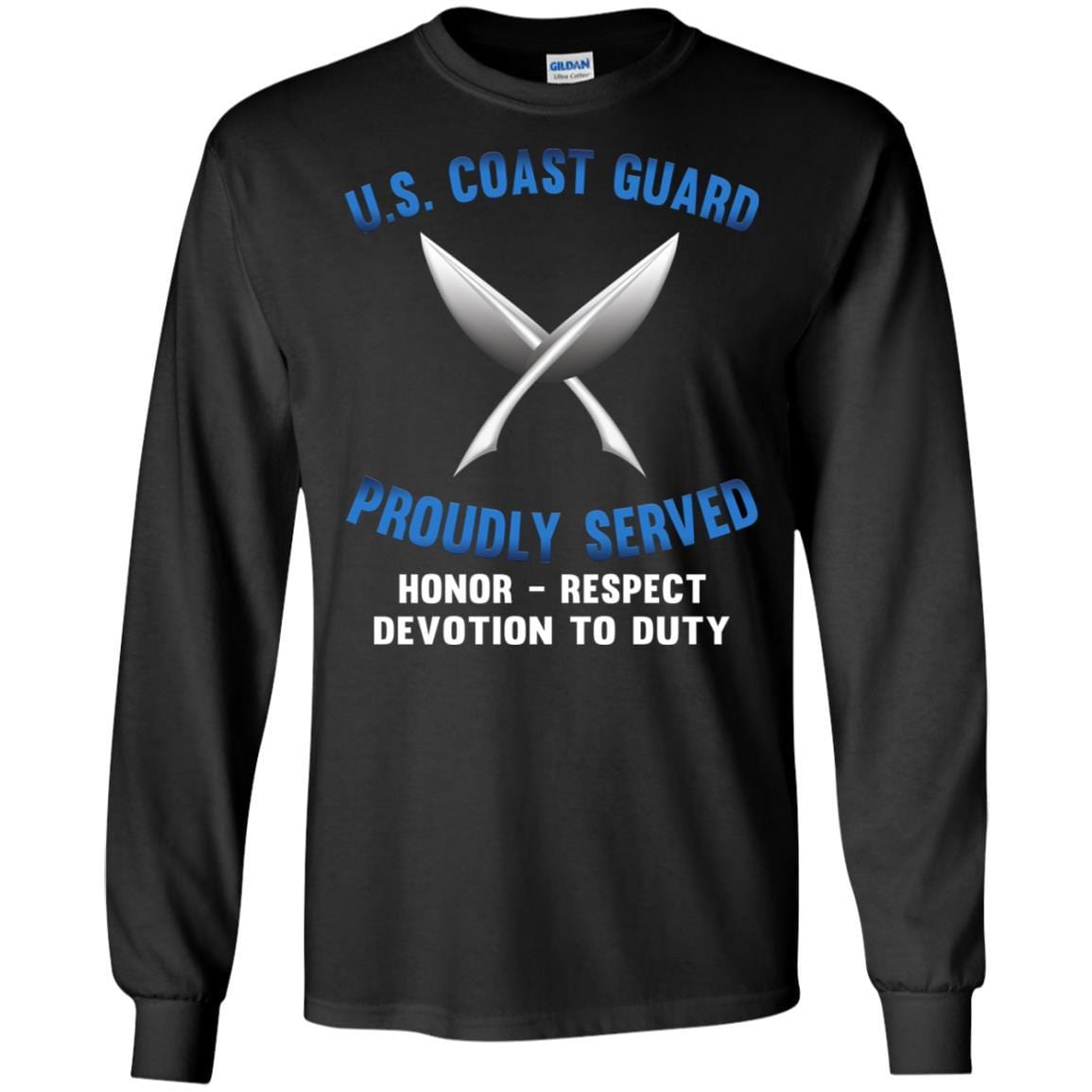 US Coast Guard Yeoman YN Logo Proudly Served T-Shirt For Men On Front-TShirt-USCG-Veterans Nation