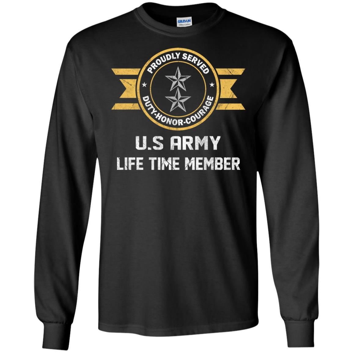 Life Time Member - US Army O-8 Major General O8 MG General Officer Ranks Men T Shirt On Front-TShirt-Army-Veterans Nation