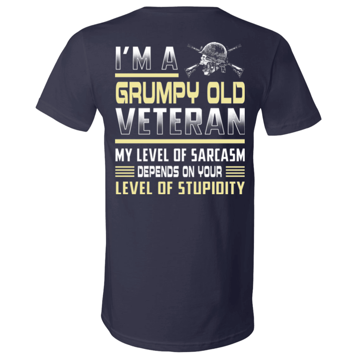 Military T-Shirt "I'm A Grumpy Old Veteran" - Men Back-TShirt-General-Veterans Nation