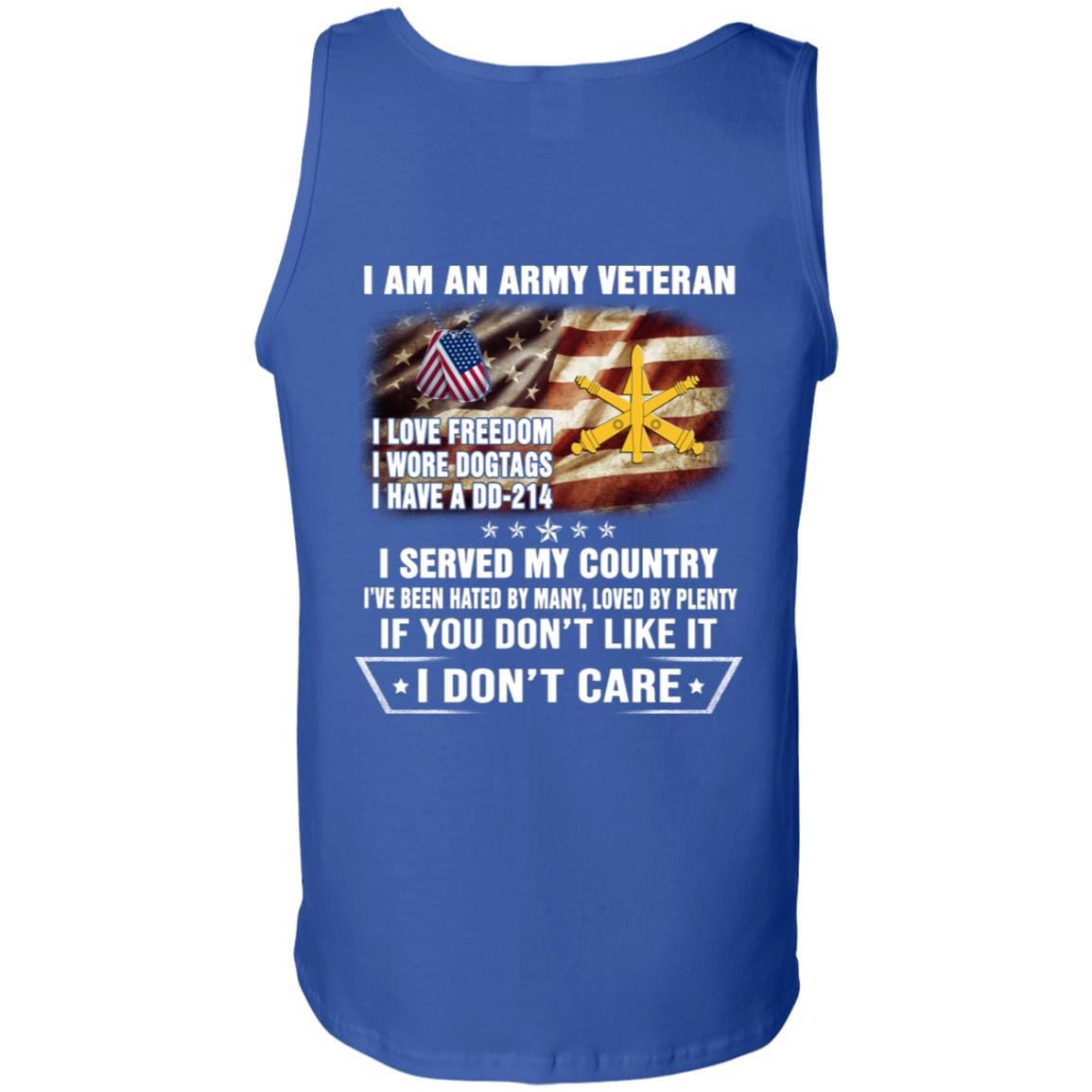 T-Shirt "I Am An Army Air Defense Artillery Veteran" On Back-TShirt-Army-Veterans Nation