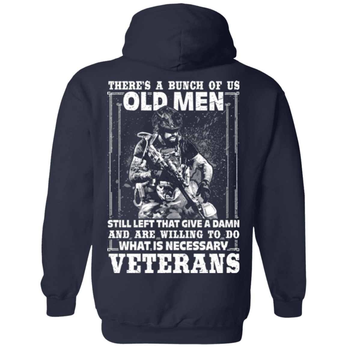 Military T-Shirt "Old Veteran Are Willing To Do" - Men Back-TShirt-General-Veterans Nation