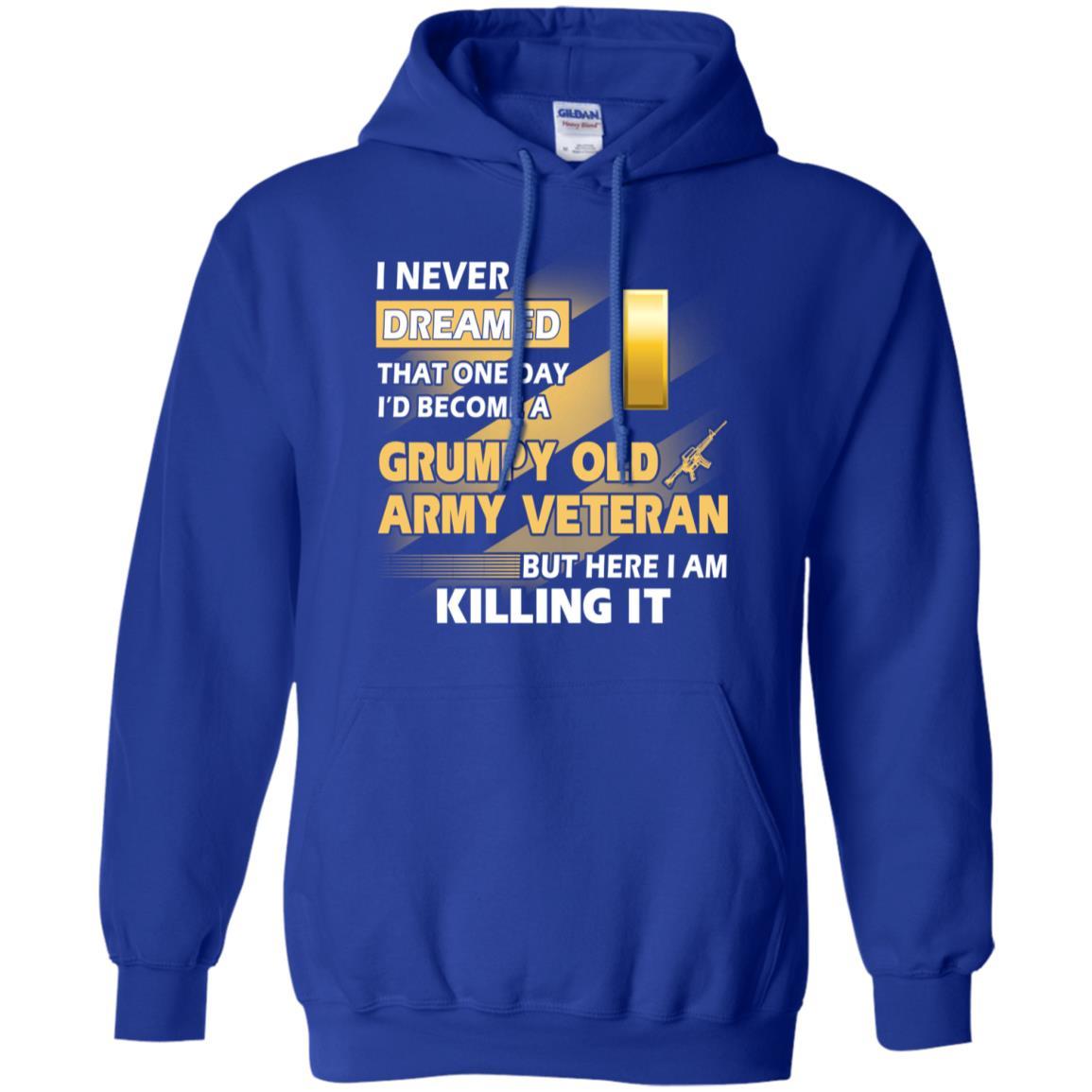 US Army T-Shirt "Grumpy Old Veteran" O-1 Second Lieutenant(2LT) On Front-TShirt-Army-Veterans Nation